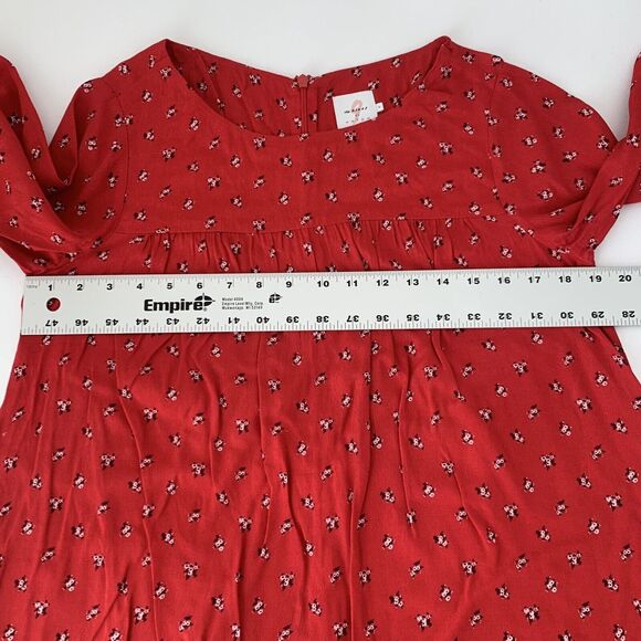 The Nines Hatch Dress Maternity Women S Red Floral Balloon Sleeve Boho Cottage - Picture 8 of 11
